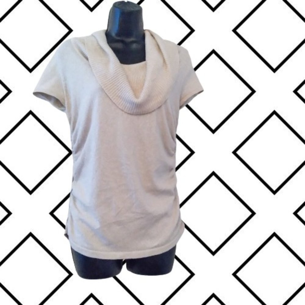 COPY - APT. 9 Cowl Neck Metallic Short Sleeve Sweater